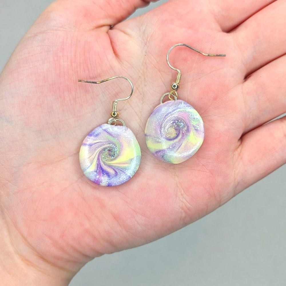 Whimsical Pastel Swirl Earrings